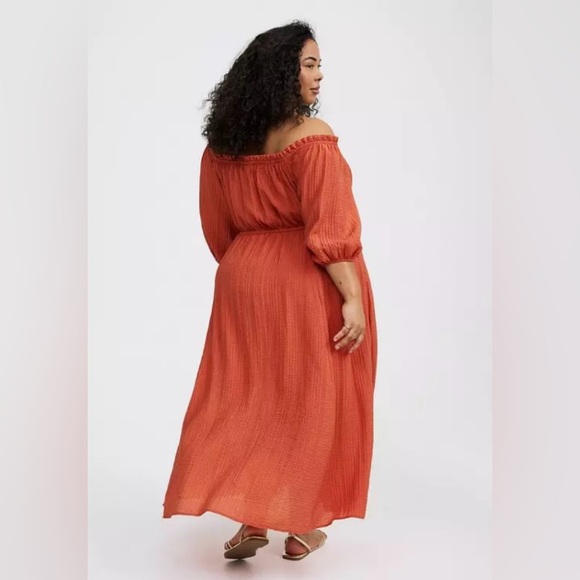 Torrid Textured Viscose Off-Shoulder Maxi Dress - Size 1X - NWT!!! - Picture 3 of 11